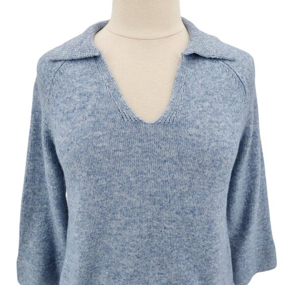NWT Soft Surroundings Alice Sweater Dusty Heather Blue Collared Sweater PXL - Picture 2 of 9